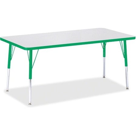Jonti-Craft TABLE, RECTANGLE, 30X60, GY/GN JNT6408JCA119
